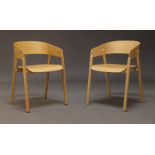 Stephanie Jasny, a pair of oak 'Mava' armchairs for Punt Mobles, of recent manufacture, with