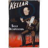 An enamel advertising sign for American magician Harry Kellar, late 19th / early 20th Century,