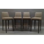 A set of four contemporary bar stools by Potocco, Italy, of recent manufacture, with striped grey