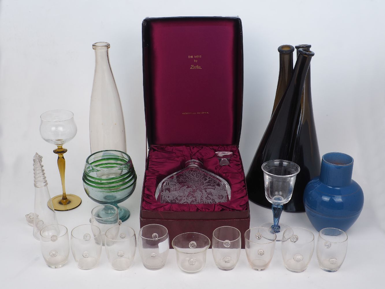 A collection of glassware, early 20th century and later, to include: a set of three interlocking