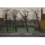 James Cant, Australian 1911 – 1982- Trees by Regent's Park Canal, 1954; oil on board, signed and