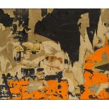 Mimmo Rotella, Italian 1918-2006- Untitled, 1956; décollage on hardboard (faesite), signed lower