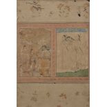 A Mughal album page, the calligraphy signed Zaman Kani, India, early 17th century and later, ink and