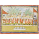 A Jain depiction of Krishna and the Gopis, Rajasthan, 19th century, opaque pigments on paper, 17.5 x
