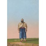 A portrait of a pilgrim, Tanjore, South India, circa 1830, opaque pigments on paper, depicted