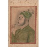 A large portrait of Muhammad Azam Shah (r. 14 March 1707 - 8 June 1707), Kishangargh school, early