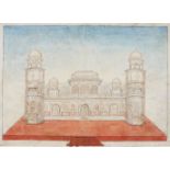 A large Company School watercolour painting of the Tomb of Itmad ud-Daula, Agra, 19th century,