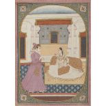 The Heroine Annoyed with her Faithless Lover, a folio from a Rakisapriya Series, Kangra, circa