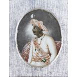 A half length portrait on ivory of Tipu Sultan (r.1782-1799) Sultan of Mysore, gouache on ivory,