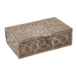 A lidded cosmetics box in gilded silver, Kashmir, North India, circa 1900, of rectangular form,