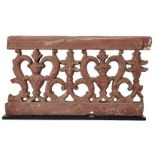 A carved and pierced double-sided sandstone balustrade fragment, Agra, India, period of Shah Jahan