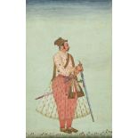 A standing portrait of Maharaja Shri Jaswant Singh Ji by Ka Murad, Bikaner, Rajasthan, North