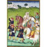 Rani Lakshmi Bai leading a procession, North India, second half 19th century, opaque pigments on