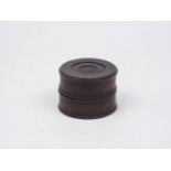A small Chinese hardwood circular box and cover, 19th century, 6cm high Please refer to department