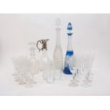 A collection of glass table wares, early 20th century and later, comprising: eight red wine glasses,