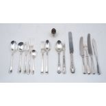 A group of silver plated flatware including: a part set of Heritage plate rat tail pattern