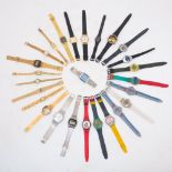 A quantity of pocket watches, quartz wrist watches and oddments, including six various swatch