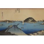 After Utagawa Hiroshige, Japanese 1797-1858, Distant Prospect of the Eight Views of Kanazawa Ichiran