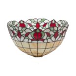 A Christopher Wray leaded glass ceiling light shade, late 20th century, 52cm diameterPlease refer to