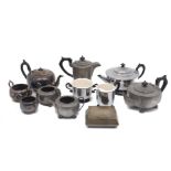A collection 20th century pewter, including a Civic Pewter, T. Land & Son coffee pot, 19.5cm high,