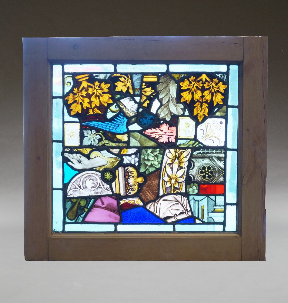 Two stained glass panels/windows, constructed from 19th and 20th century elements, one depicting - Image 2 of 2