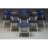 Friso Kramer & Wim Reitveld, six ‘Result’ chairs for Hay and Ahrend, of recent manufacture, three