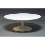 Maurice Burke, a low coffee table for Arkana, c.1960, with circular white Formica top on tapered