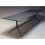 Hay, an AAT 10 dining table, of recent manufacture, the black finished rectangular top on black