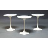 Maurice Burke, a set of three side tables for Arkana, c.1960, with circular white Formica tops on