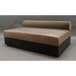A pair of contemporary sofa/daybeds, of recent manufacture, with velvet upholstered bolster shaped