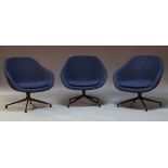 Hee Welling and Hay, a set of three 'AAL 81' lounge chairs from the 'About a Lounge Chair' range, of