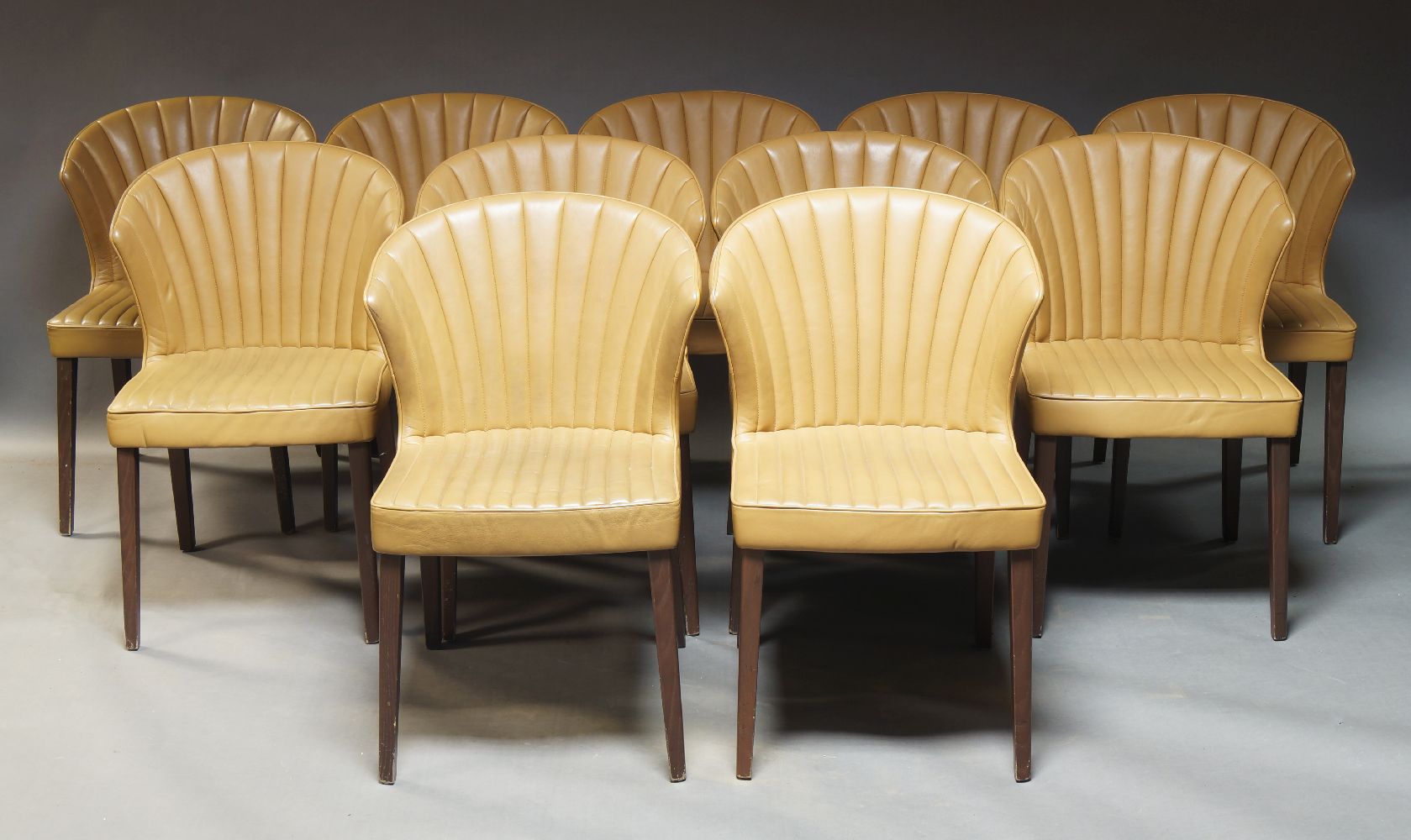 Martin Ballendat, a set of eleven 'Cardita' dining chairs for Allermuir, c.2000, with tan leather