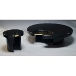 A contemporary black lacquered coffee table in the manner of Willy Rizzo, of recent manufacture, the