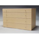 A contemporary oak chest, c.2000, with four long graduated drawers, with brushed steel handles, 73cm