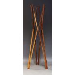 Luciano Bertoncini, a contemporary solid walnut coat rack for Caon Arreda, made in Italy, of