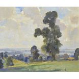 Stanley Horace Gardiner, British 1887-1952- Cornish Elms, Tamar Valley; oil on canvas board, signed,