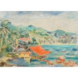 Gladys Calthrop, British 1894-1980- Oracabessa Harbour, 1948; oil on canvas, signed, dated and