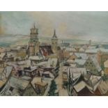 Oskar Keller, German b.1894- German townscape; oil on canvas, signed, 58x72.5cm Please refer to