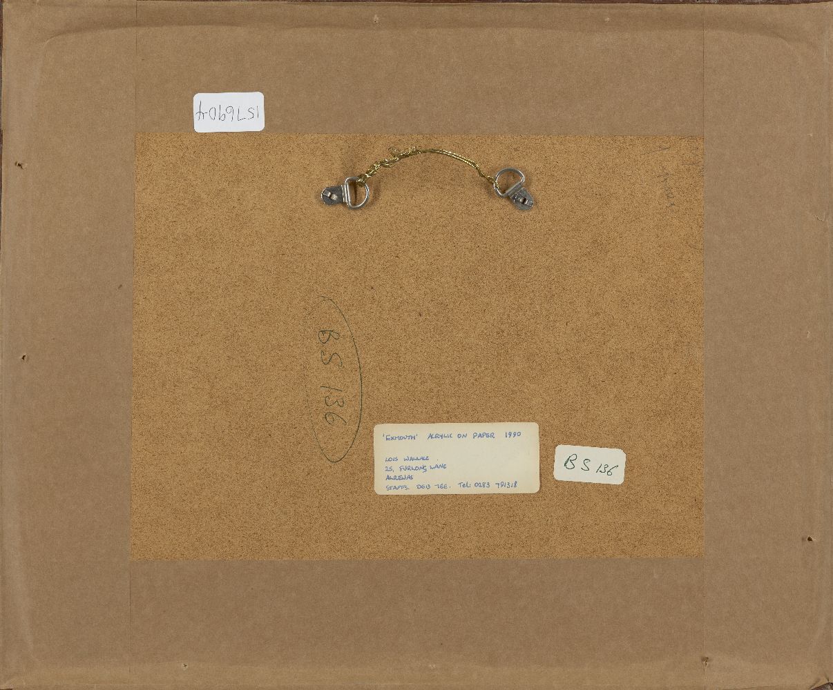 Lois Wallace, British, mid-20th century- Exmouth, 1990; acrylic on paper, bears inscribed label to - Image 3 of 3