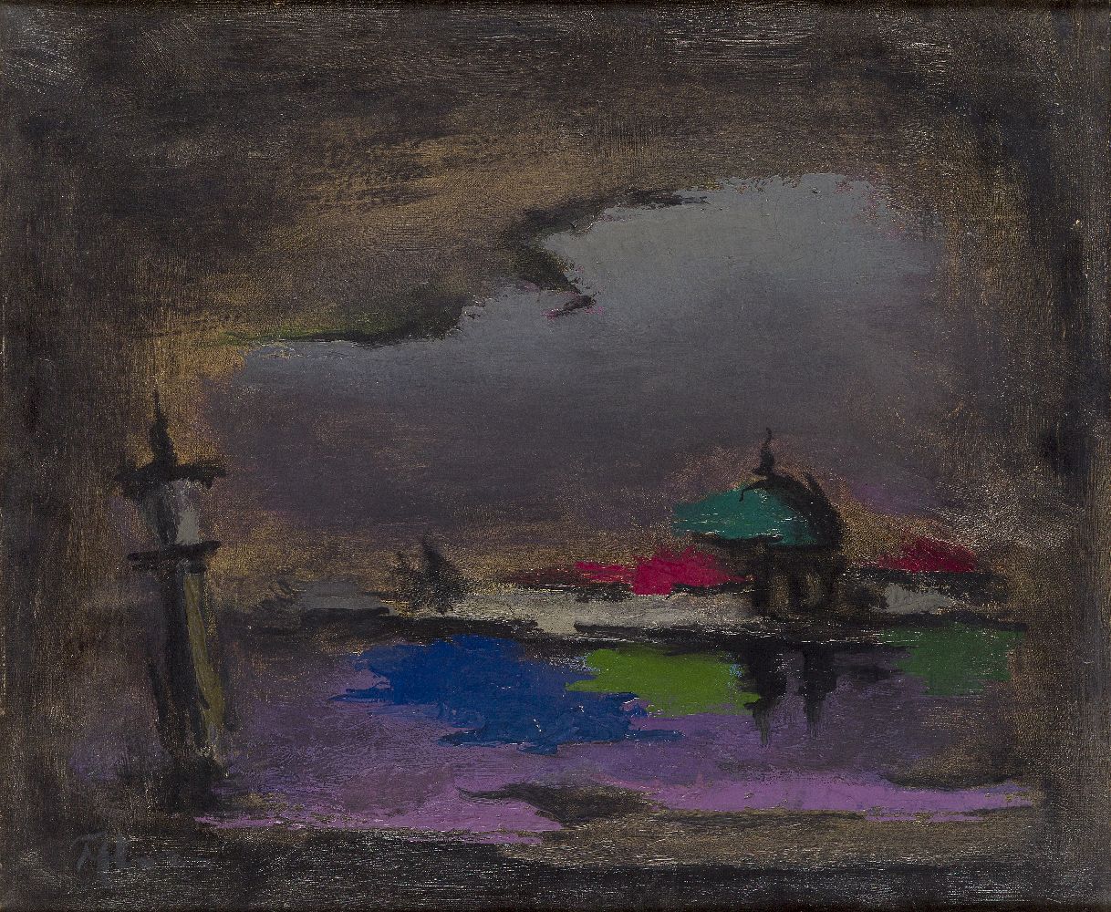 Siegried Alva, German 1901-1973- Untitled, circa 1950; oil on canvas, signed lower left, 38x45.