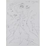 André Masson, French 1896-1957- Poursuites, 1970; ink on paper, signed upper right, 44x32cm (ARR)