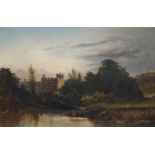 British School, mid-late 19th century- Castle in a wooded river landscape and a highland river scene