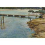 Giuseppe Carosi, Italian 1883-1965- View of an estuary; oil on panel, signed, 29.5x39.5cm (ARR)