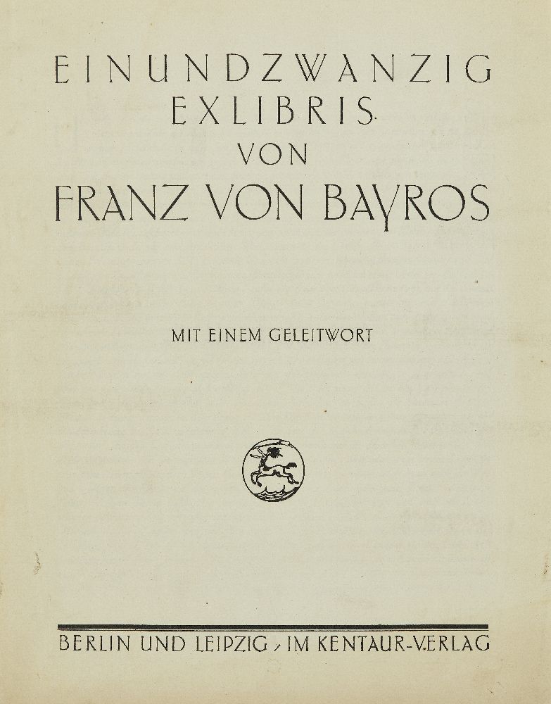 Franz Von Bayros, Austrian, 1866-1924- 21 Exlibris; heliogravures, twenty one, pub. by F. A. - Image 2 of 5