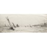 William Lionel Wyllie RA RBA RE RI NEAC, British 1851-1931- Yachts off Fort Blockhouse, Gosport;