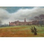 Edward Clifford, British 1844-1907- Hatfield House; pastel and watercolour, titled and dated 4.4.