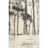 After Thomas Cooper Gotch NEA RBA RI RP, British 1854-1931- Parasol pines; etching, signed within