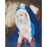European School, 18th century- Portrait miniature of the Virgin, 8.7x6.8cm Please refer to