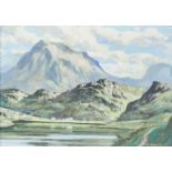 A A Moore, British, early-mid 20th century- View of a highland loch; oil on board, signed and