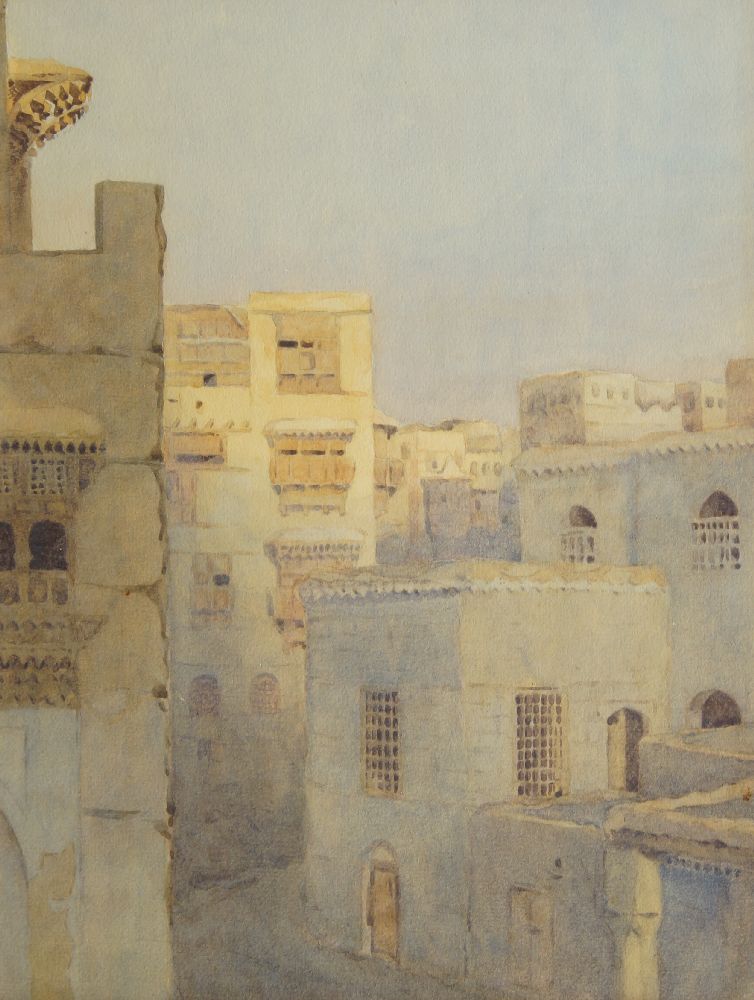 British Orientalist School, late 19th/early 20th century- View of buildings in a Middle Eastern